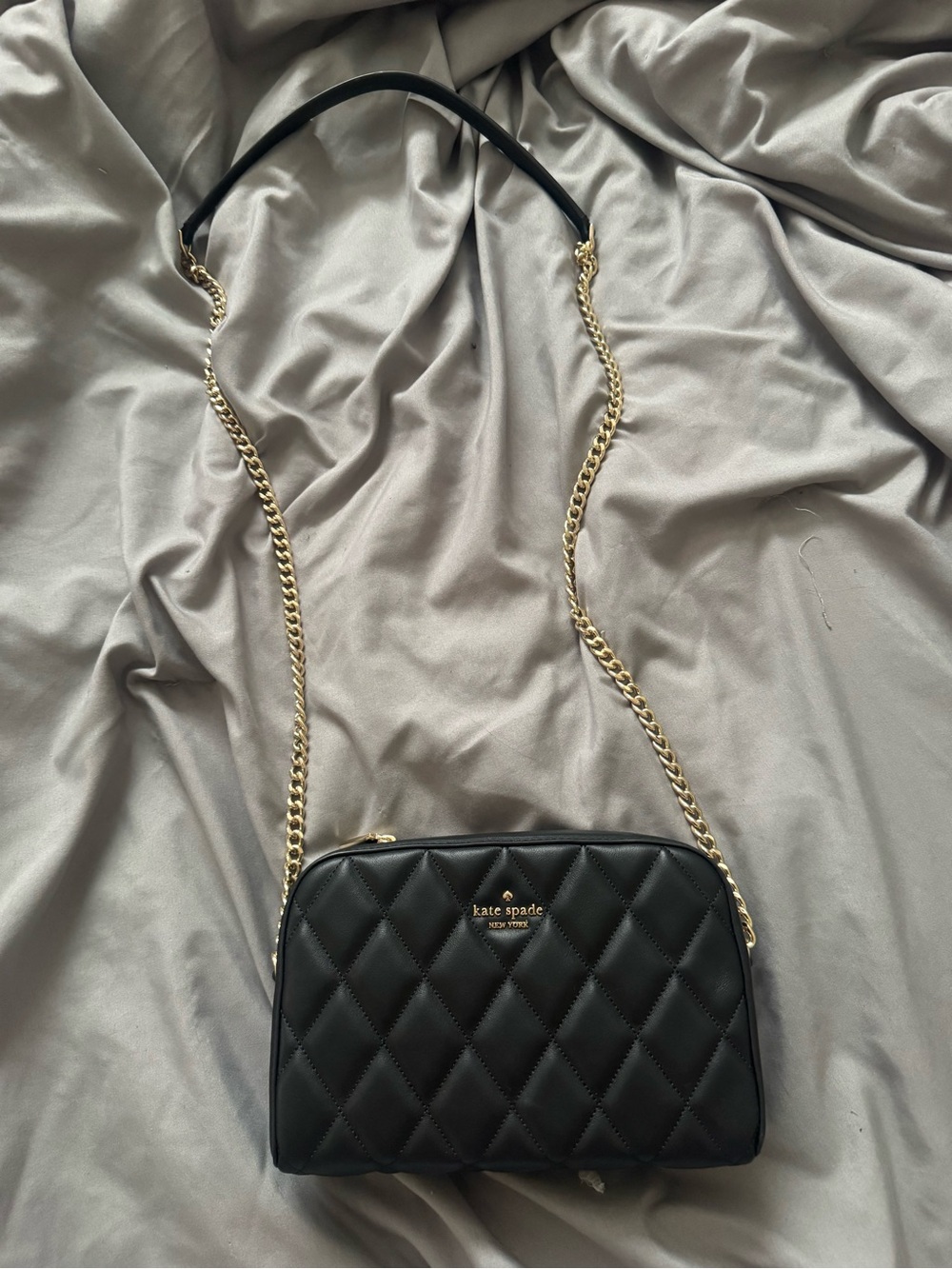 kate spade Quilted Black Leather Crossbody Bag